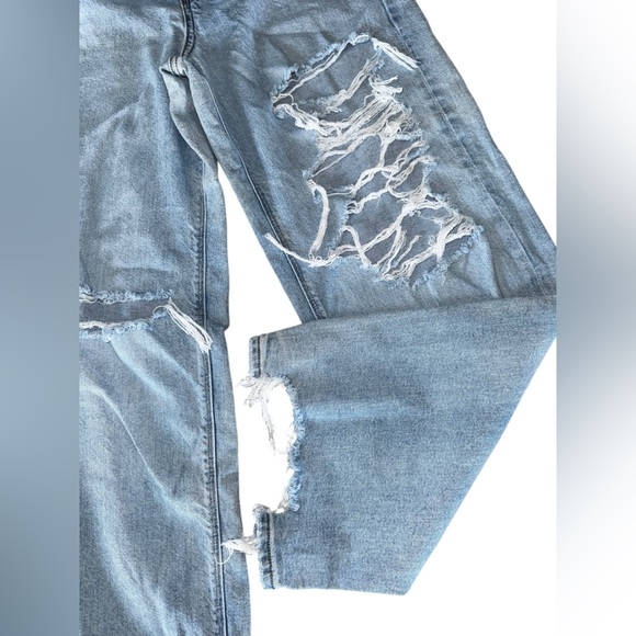 AE strigid curvy ripped super high waisted baggy straight jeans - Picture 5 of 9
